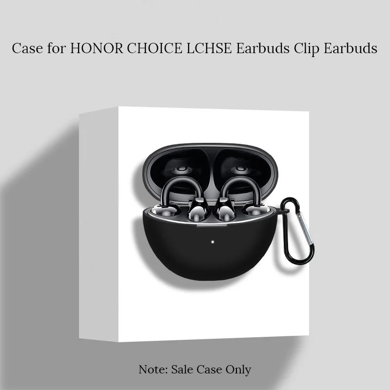 Silicone Case for HONOR CHOICE Earbuds Clip Open Ear Earphones Soft Shockproof Anti-Dust Protective Charging Cover with KeyChain