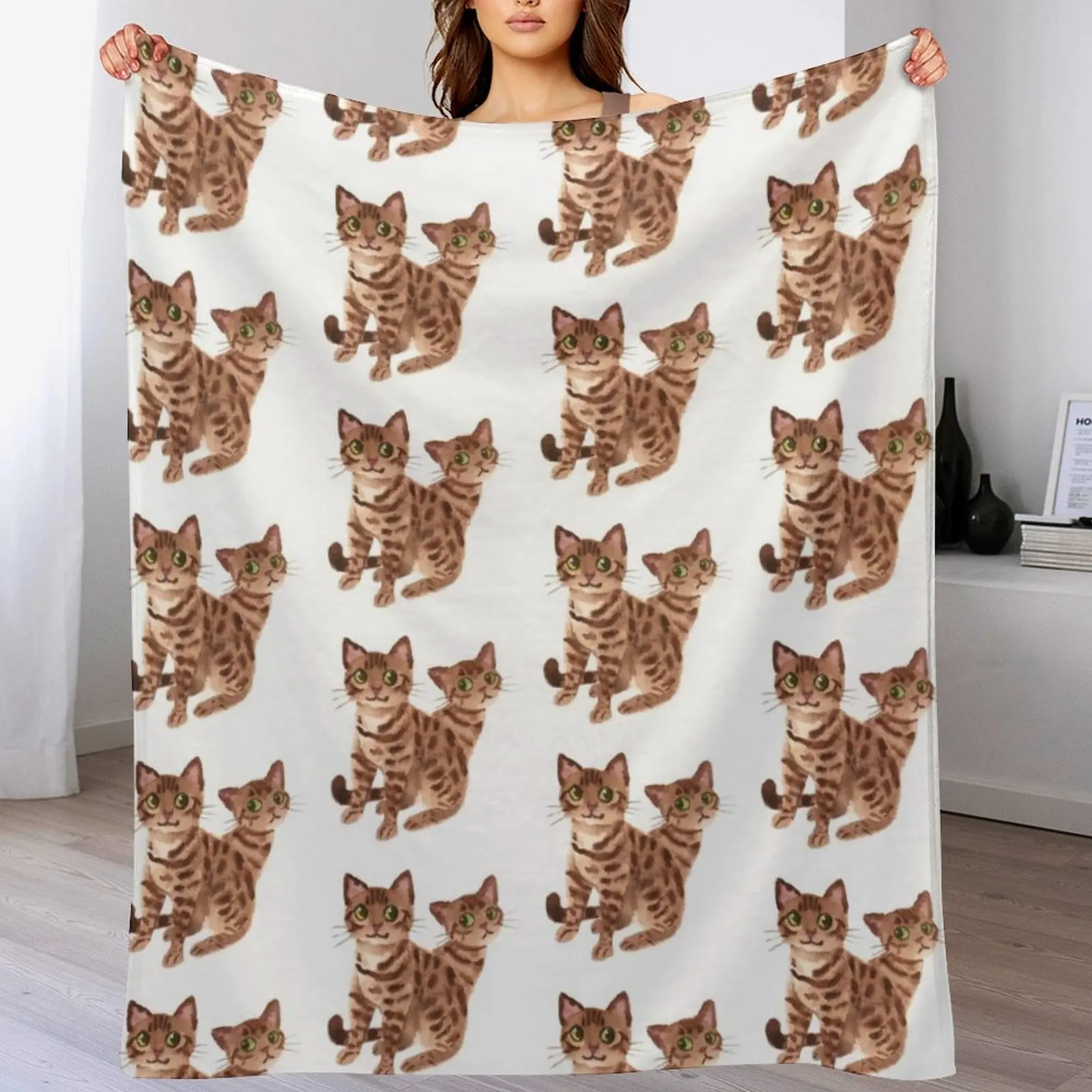 

Bengal cats Throw Blanket Warm Comfortable Blanket for Office Napping