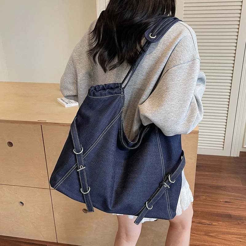 

2025 Autumn/winter Shopping Bag Vintage Pu Leather Shoulder Bag Large Capacity Commute Handbag Korean Style Casual Travel Bag