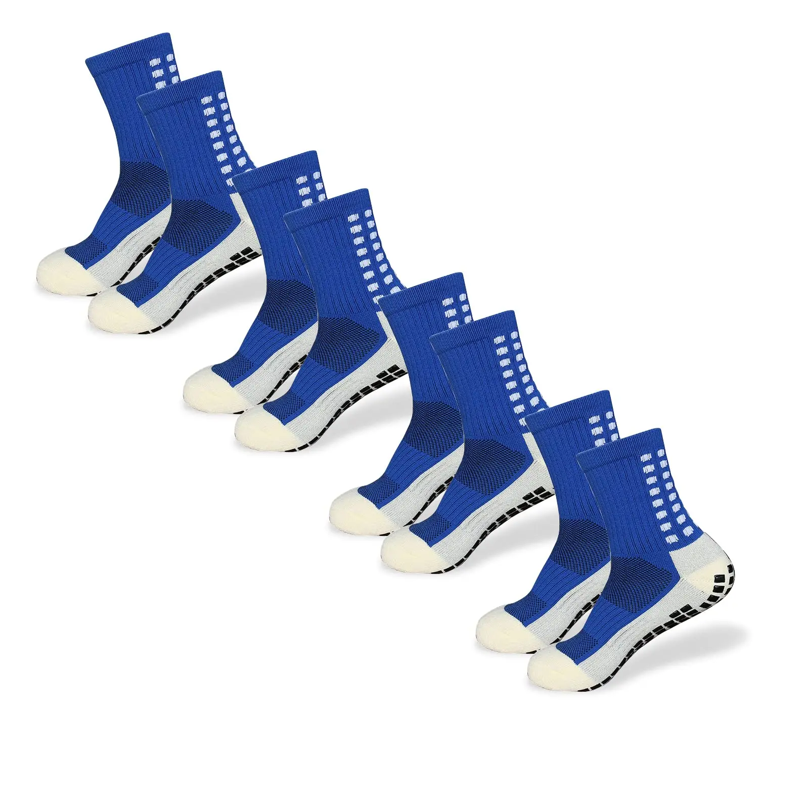 Calcetines de fútbol antideslizantes para hombre, almohadillas de agarre antideslizantes para fútbol, baloncesto, deportes, 4 pares