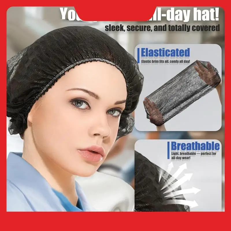 200 Pcs Disposable Hair Nets - 21 Inches - Bulk Bouffant Caps Non-Woven Hairnet For Food Service, Hospitals, Labs