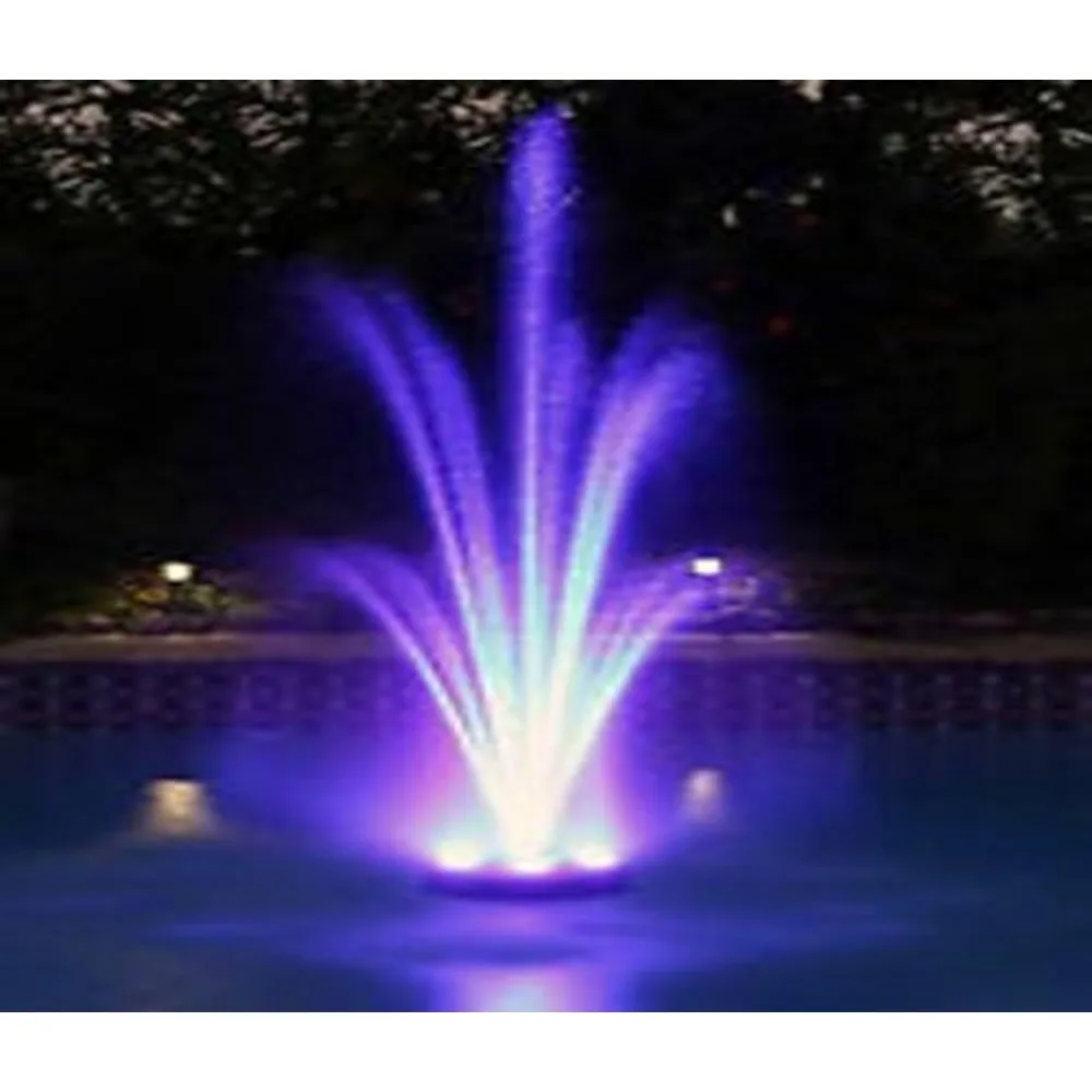 OCEAN MIST MAGIC POND FLOATING FOUNTAIN PJ2000-6C Includes 1580 GPH Pump, 360 RBG LEDs in Light Ring, Auto Color Change