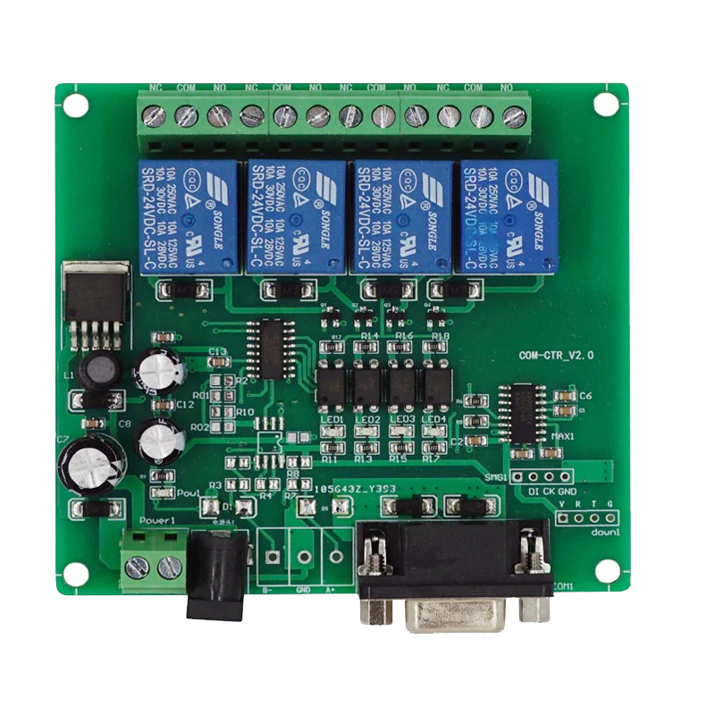 4-channel 12v Programmable Microcontroller Relay Serial Port 232 485 Control Board PLC Industrial Control Board