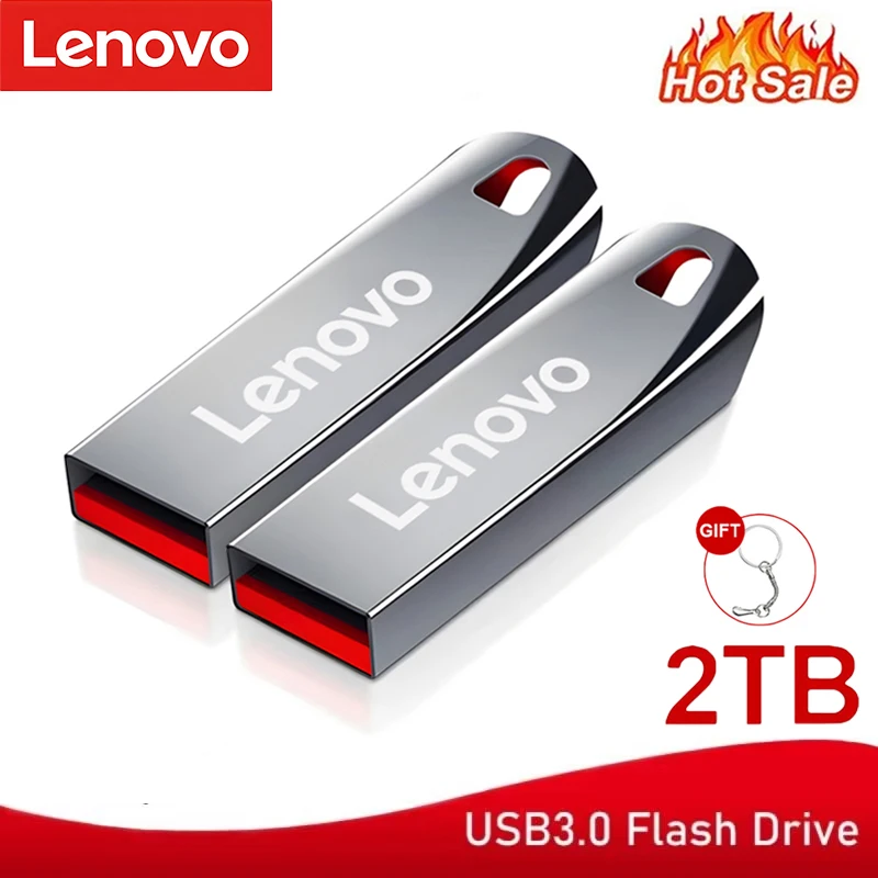 محركات أقراص فلاش Lenovo USB 3.0 عالية السرعة معدنية بندريف 2 تيرا بايت 1 تيرا بايت 512 جيجابايت محرك أقراص USB محمول مقاوم للماء قرص فلاش USB ميموري