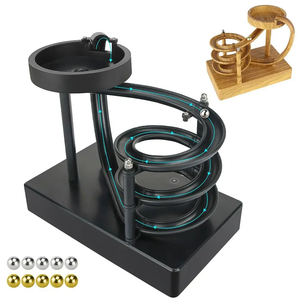 Inertial Kinetic Art Motion Automatic Metal Perpetual Marble Machine Rolling Balance Desk Ornament Infinite Jumping Table Toy