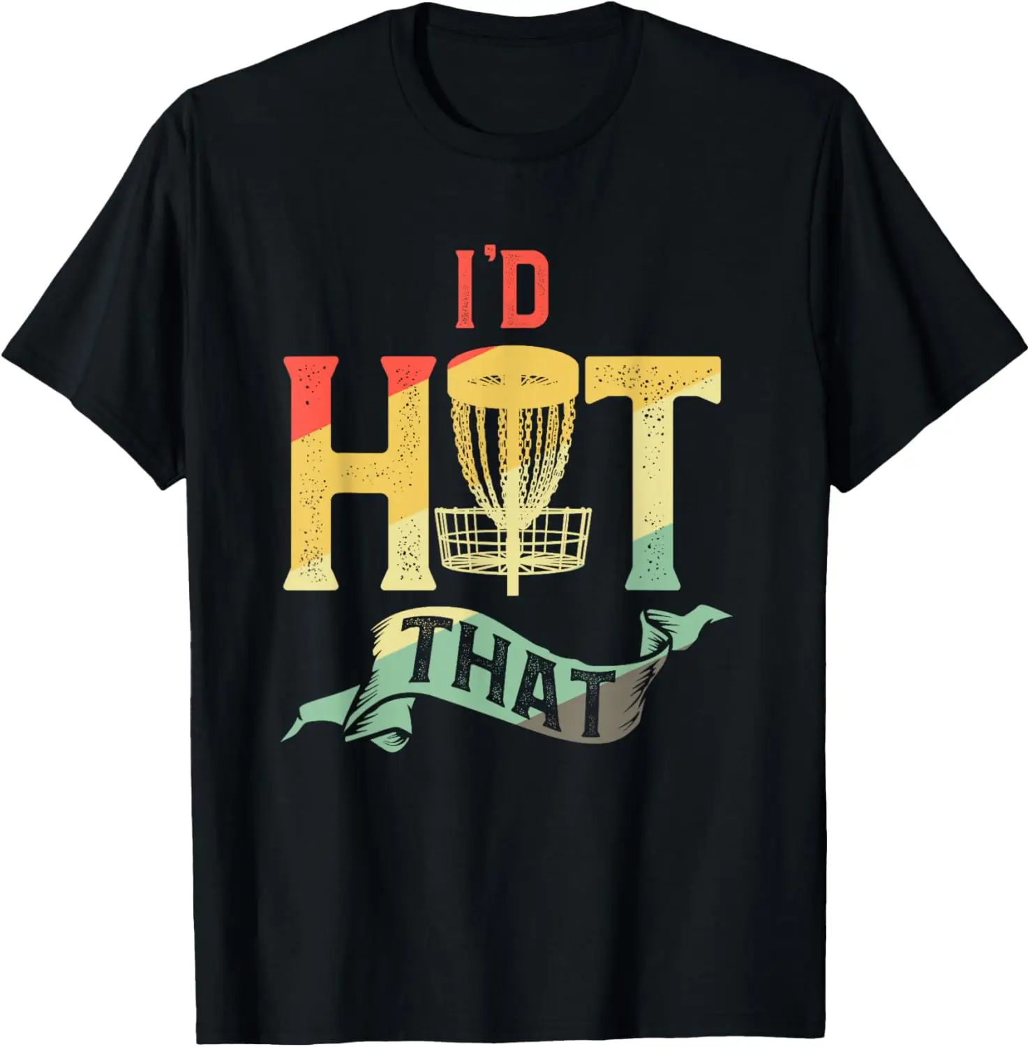 I'd Hit That Disc Golf Basket Camiseta gráfica retro vintage Camiseta casual de verano para hombres