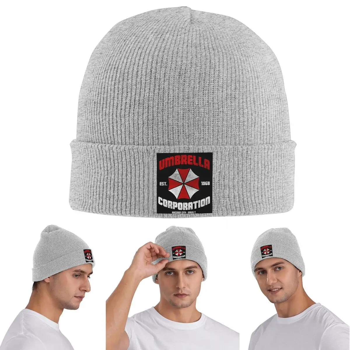 المظلات Biohazard موازنة الدافئة محبوك قبعة الشتاء متماسكة بونيه قبعة Skullies Beanies الهيب هوب قبعات للجنسين