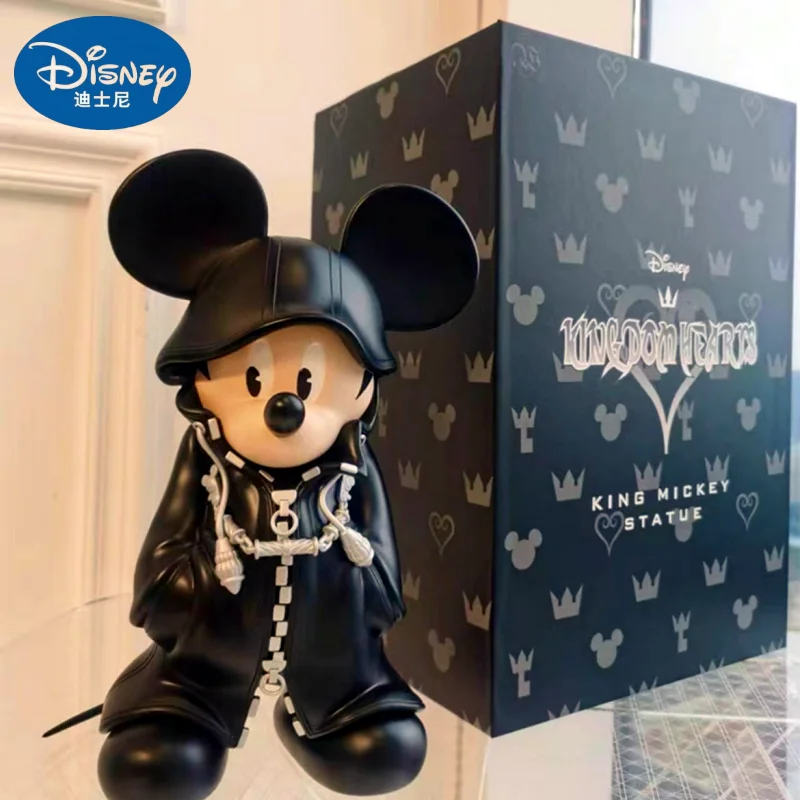 

30cm Disney Mickey Mouse Cartoon Animation Model Resin Anime Doll Black Mickey Love Ornament Action Figure Toys for Children