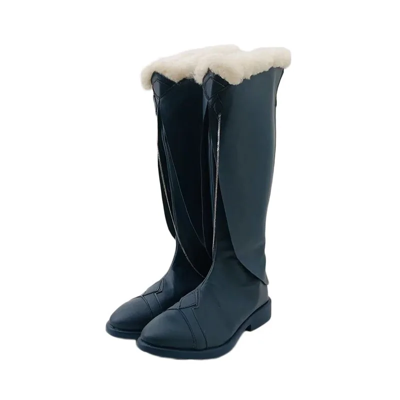Pantalone Cosplay Shoes PU Leather Shoes Game Genshin Impact Regrator Cosplay Winter Boots Halloween Party PU Shoes Custom Made
