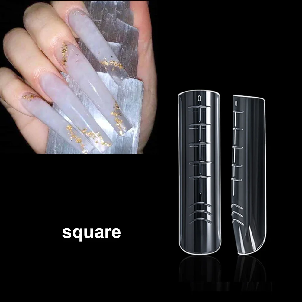 120Pcs Dual Forms Nails Extension System Reusable False Nails Tips For Quick Building Poly UV Gel Top Mold Upper Forms For Nails