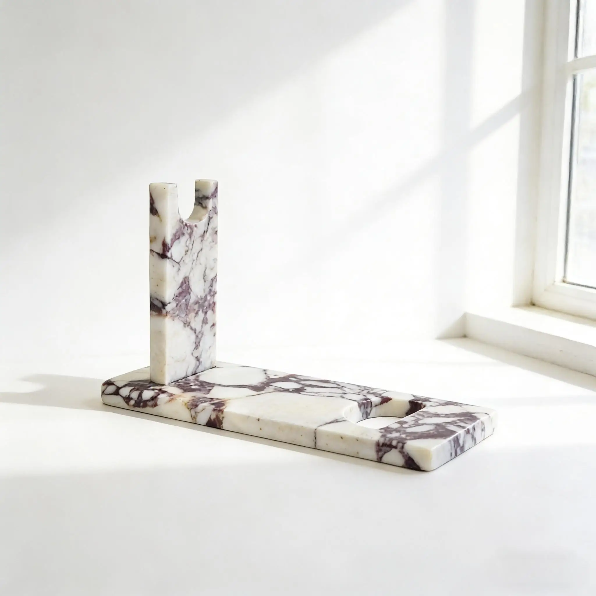 Natural Marble Wine Holder Stand, Single Bottle Stone Wine Rack, Elegant Countertop Display for Home Bar Dining Decor