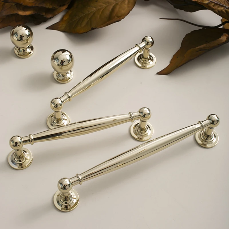 

High-end Luxury 4PCS Solid Pure Brass Furniture Pulls Handles Drawer Knobs Cupboard Wardrobe Kitchen Dresser TV Cabinet Pulls