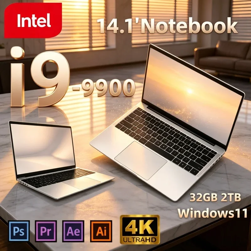High Refresh IPS Screen Win11 Business Laptop 14.1" i9-9900 16/32GB RAM 2TB SSD 120Hz FHD Backlit Keyboard Notebook