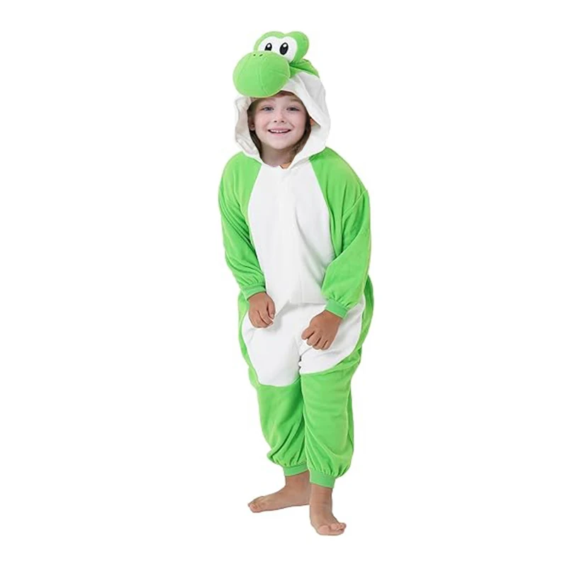 Kids Onesies Yoshi Kigurumi 소년 잠옷 만화 코스프레 의상 크리스마스 할로윈 양털 잠옷 Anime Homewear Pijamas