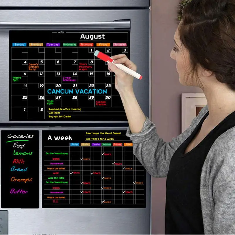 Refrigerator Planners Dry Erasable Fridge Calendar Clear Monthly Planner For Refrigerator Magnet Family Planning Schedule Board