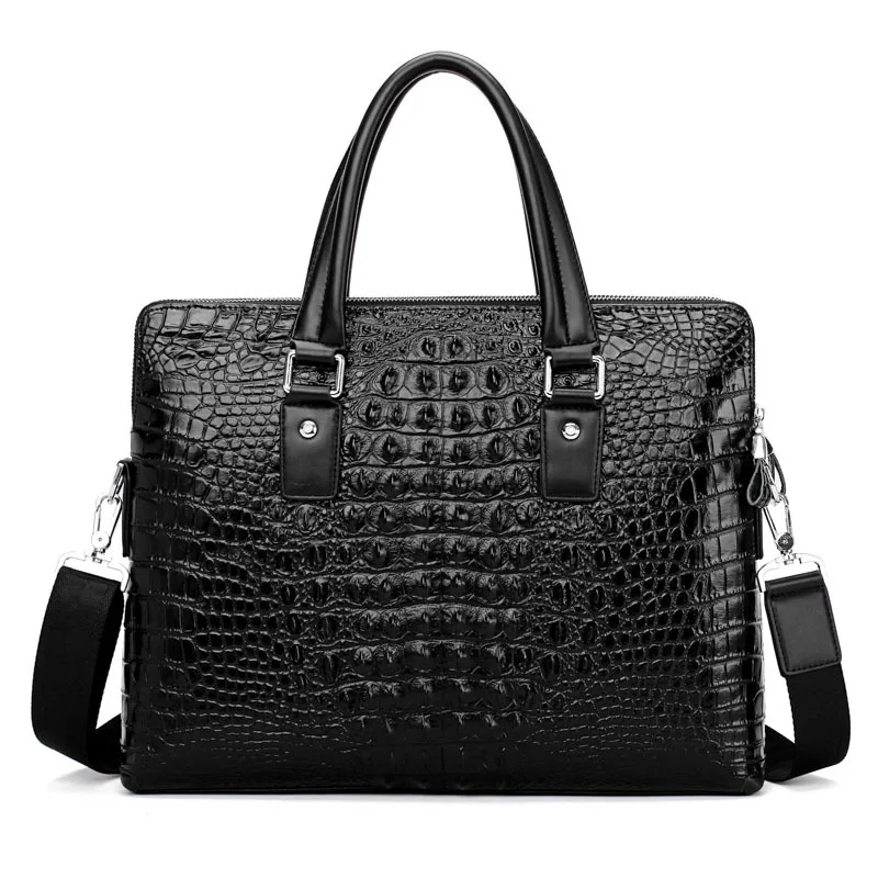 

Business Handbag Super Fiber Shoulder Bag Leather Crossbody Men's Laptop Trendy Briefcase Single Horizontal Handheld New Fashion