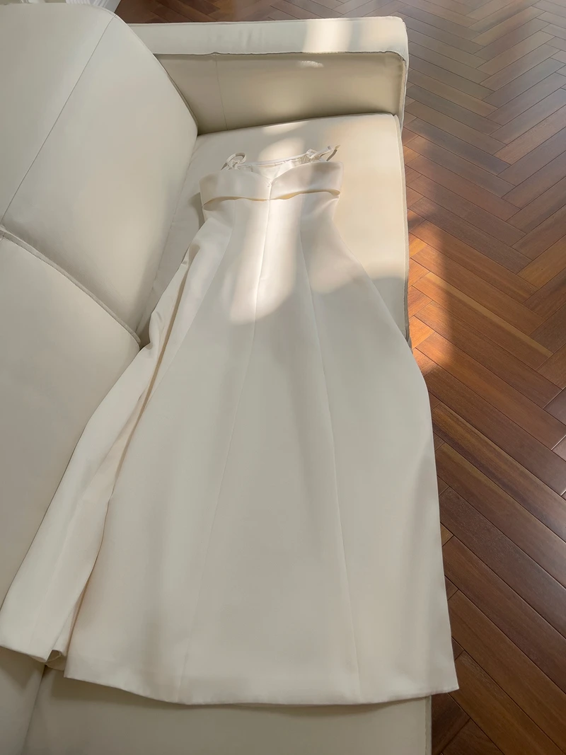 Ele الأبيض الساتان الأزهار طباعة ter Ne Dr المرأة Vaion ثوب عالية الخصر ألف خط تنورة ألياف البوليستر سستة Sle #4