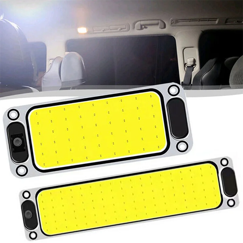 Éclairage intérieur de voiture à LED, bande lumineuse de nuit de lecture, lampe breton, interrupteur marche-arrêt, camionnette, camion, 12-24V