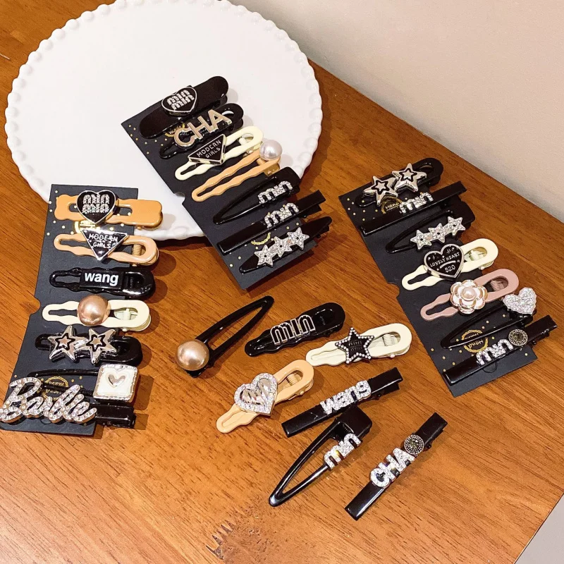 

y2kSweet Cool Girl Hair Clip Melad Color Series Autumn Winter New Duckbill Clip One-word Clip Side Bangs Clip Hair Accessory