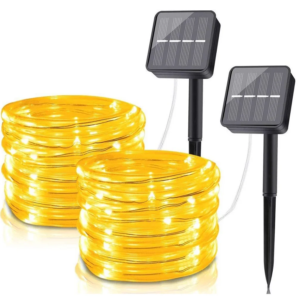 Solar rohr Lichterketten/20m wasserdichte LED Solar Seil Lichter für Outdoor Garten Straßen dekorationen 8 Modi LED Lichterketten