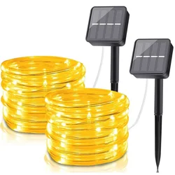 Fada do Tubo Solar Luzes 5/10/20M Waterproof Led Solar Corda Luzes Para Jardim Ao Ar Livre Decorações de Rua 8 Modos LED String Lâmpadas