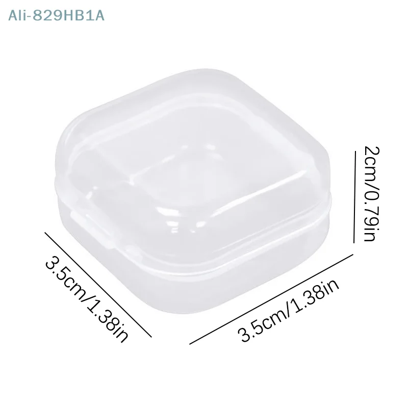 Transparente Praça Plastic Storage Box, Portátil Jóias Embalagem Case, Adequado para Brinco e Anel, Mercearia, 10Pcs