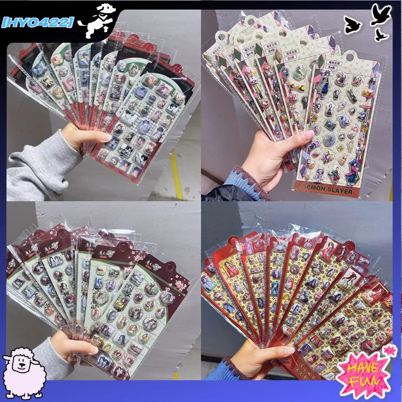 demon-slayer-3d-stereoscopic-crystal-stickers-anime-peripheral-for-notebook-scrapbook-diy-craft-decoration-for-anime-fans