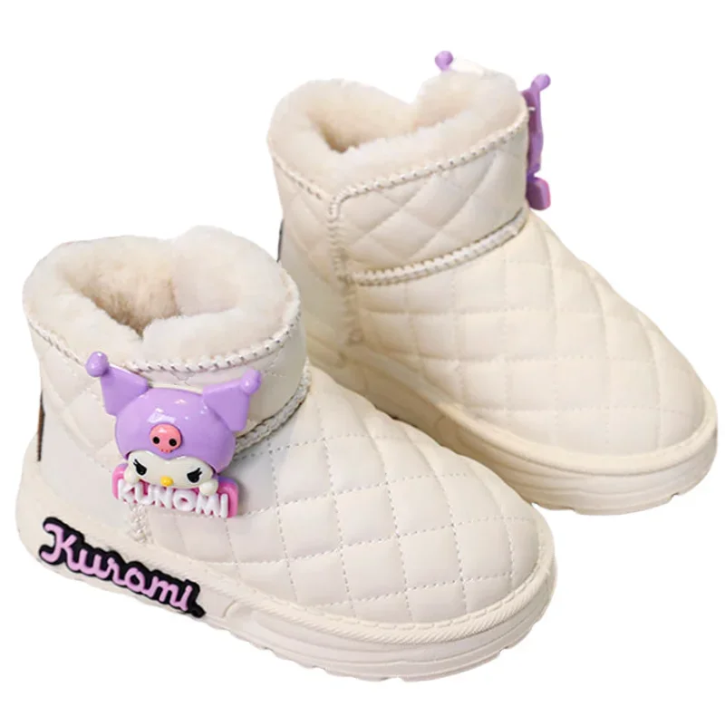 Martin Boots Sanrio Hello Kitty Kuromi Girl Winter Cartoon Cotton Boots Student Princess My Melody Snow Boots Non-Slip Kawaii