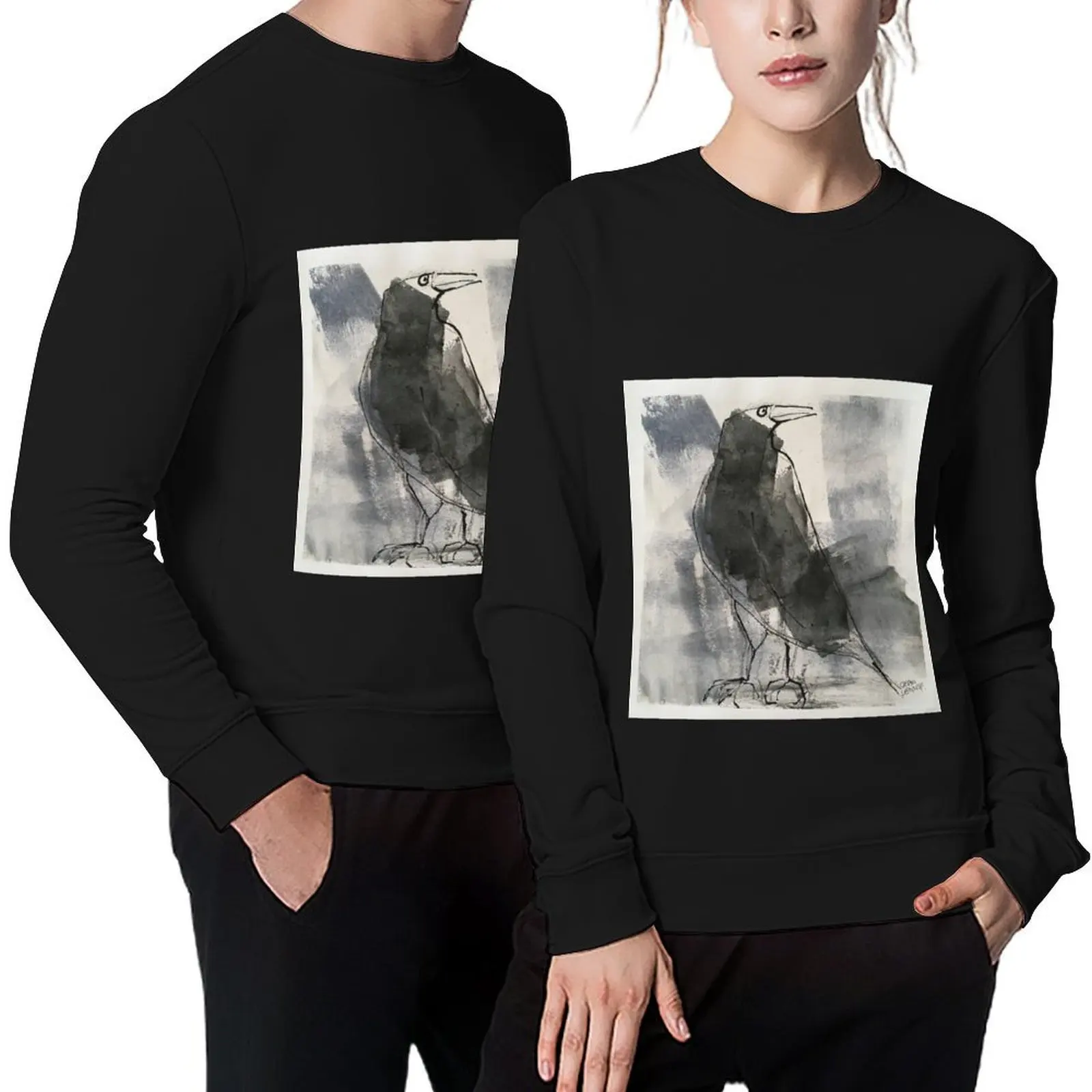 

Big Black Bird Pullover men wear men's clothes men clothes korean clothes hoody