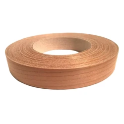 Rollo de cerezas de bandas de borde de madera contrachapada prepegadas, fácil aplicación, Hierro sobre con adhesivo de fusión en caliente, borde de chapa Flexible de madera