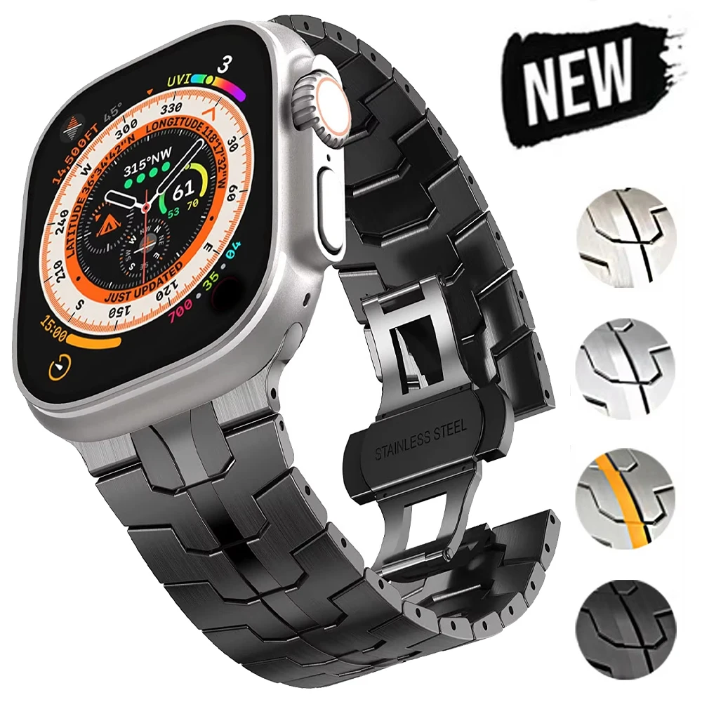 Luxus-Edelstahlarmband für Apple Watch Serie 11 10 9 8 7 SE3 46 mm 42 mm 40 mm 44 mm 45 mm Armband für iWatch Ultra 3 2 49 mm