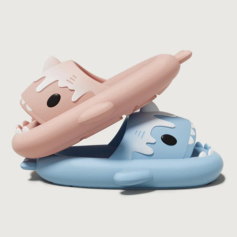 Pantoufles Requin Crème Glacée pour Homme et Femme, Mignonnes, Anti-ALD, pour l'Intérieur et la Maison, pour Couple, Été, 2024