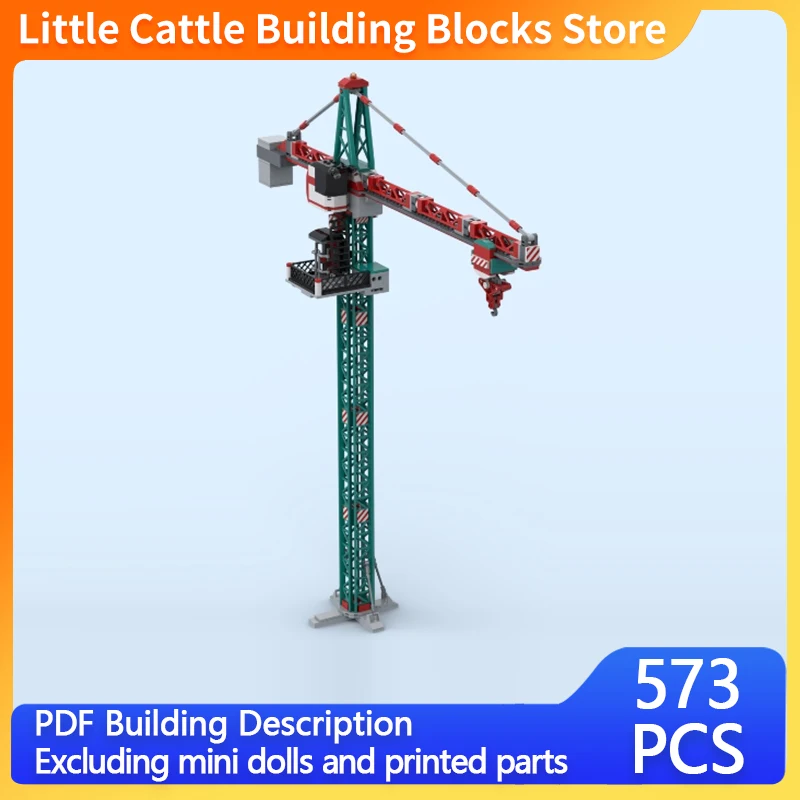 City Car Model MOC Building Bricks Heavy Tower Crane With Lift Modular Technology Gifts Holiday Assemble Children Toys Suit