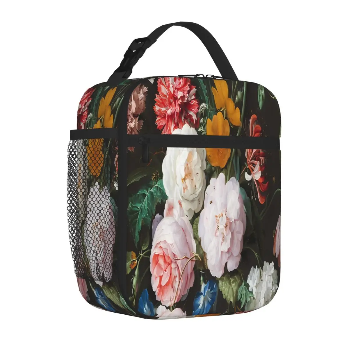 Bestselling Dutch Golden Age Floral Painting Preppy Food Tote Bag Festival Outing Reusable Lunch Bag