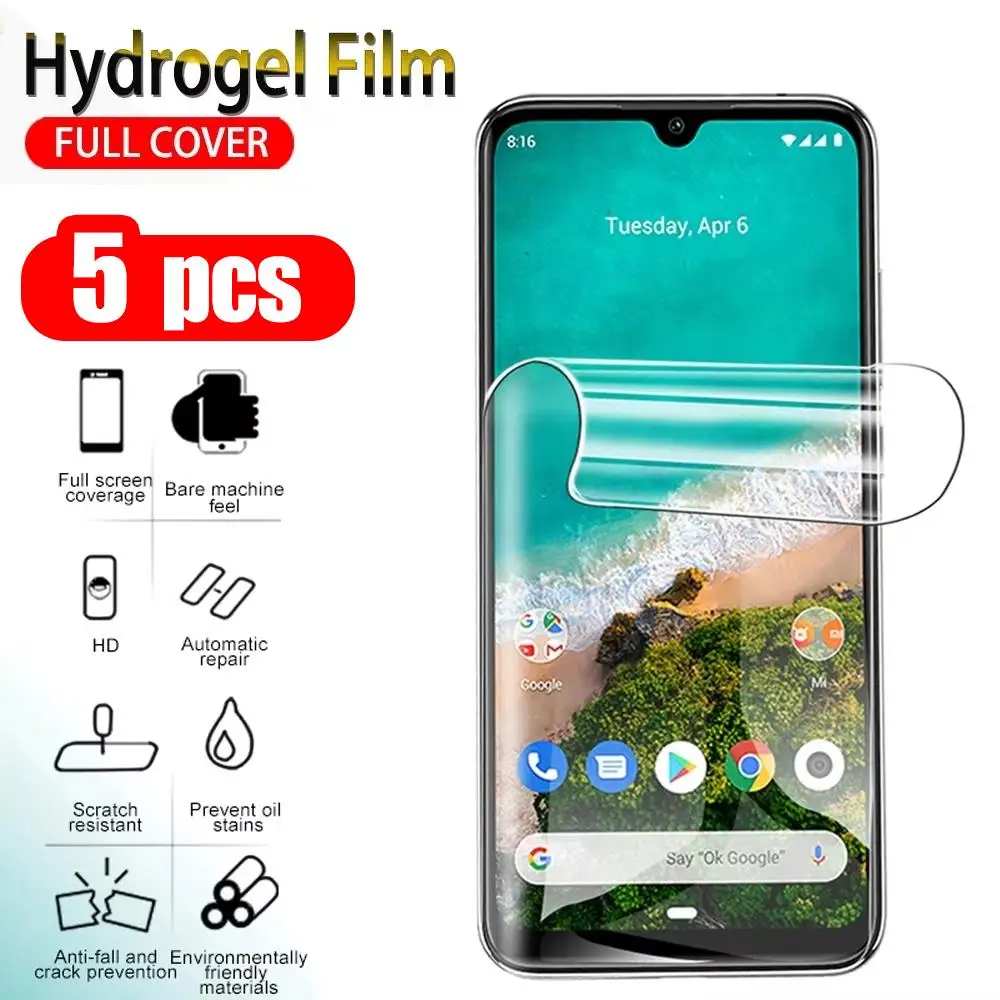 Protector de pantalla de hidrogel para LG Aristo 5 5G Wing Velvet V60 G8 ThinQ V30 K71 K62 K92 K51S K50S K50 K41S K22 Plus Q60 Q52, 5 uds.