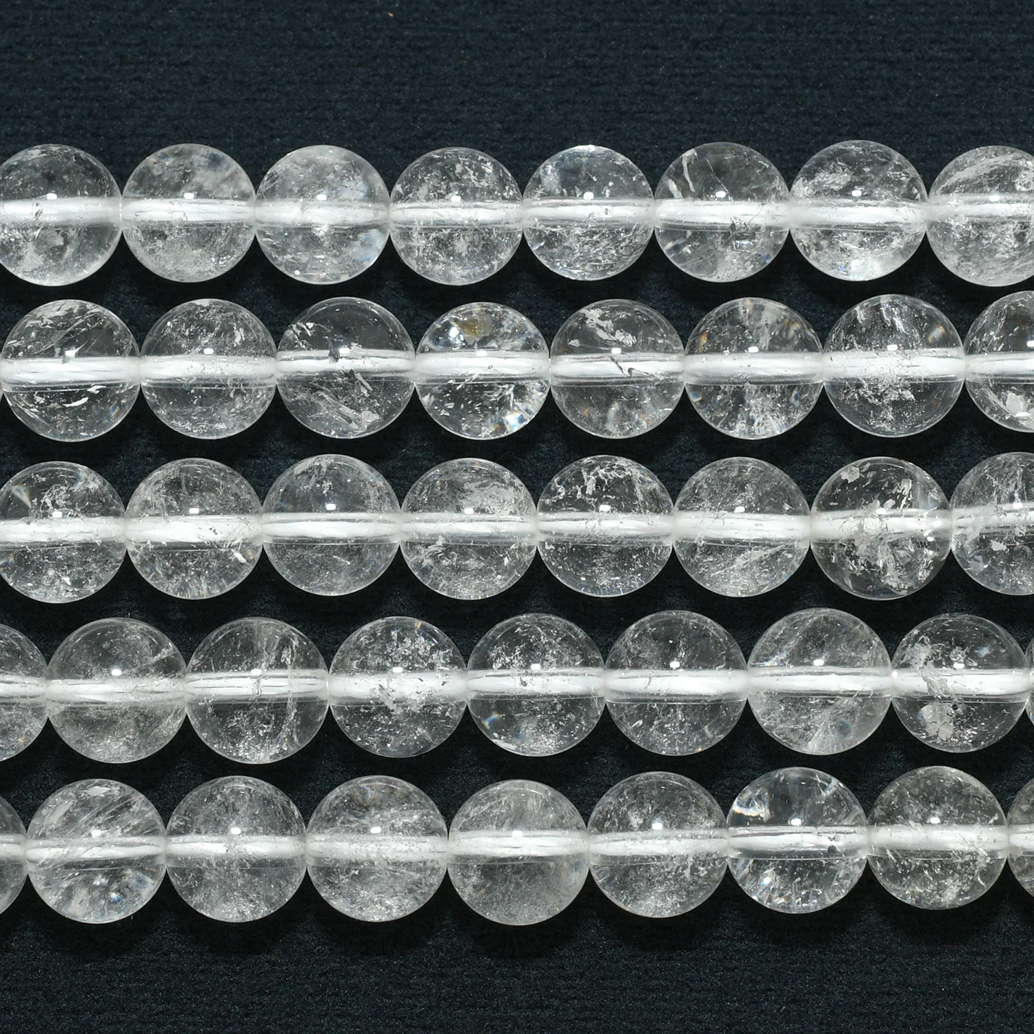 Natural White Quartz Crystal Loose Round Beads 8mm-8.3mm, With Strong Inclusion