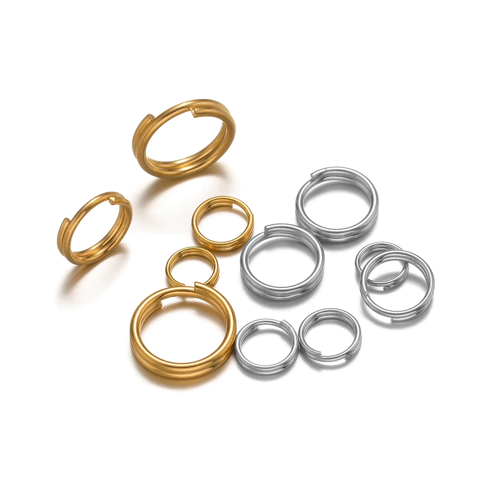100/50 Pcs Stainless Steel 5-10mm Split Rings Open Double Loops Jump Rings Key Chains Connectors DIY Jewelry Findings Supplies