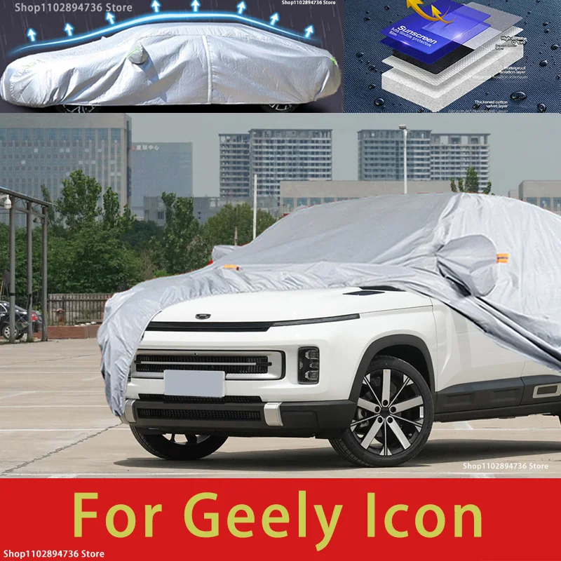 

For Geely Icon Outdoor Protection Full Car Covers Snow Cover Sunshade Waterproof Dustproof Exterior Car accessories