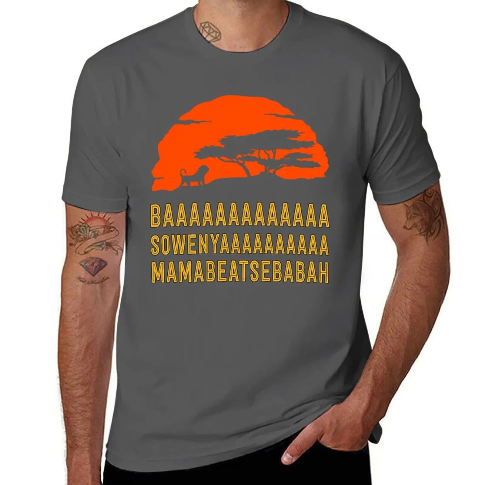 BAAAAAAAAAAAAA SOWENYAAAAAAAAAA MAMABEATSEBABAH African Lion T Shirt T-Shirt All Match Print Short Sleeve Top