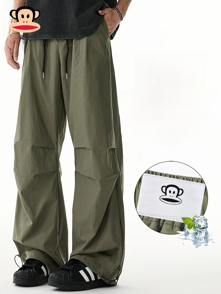 

Мужские летние тонкие быстросохнущие повседневные брюки Paul Frank Ice Silk Paratrooper, свободного кроя, рабочие, дышащие, прохладные