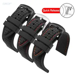 Correa de reloj de goma de silicona suave 18mm 20mm 22mm 24mm hombres mujeres deporte impermeable transpirable pulsera de liberación rápida