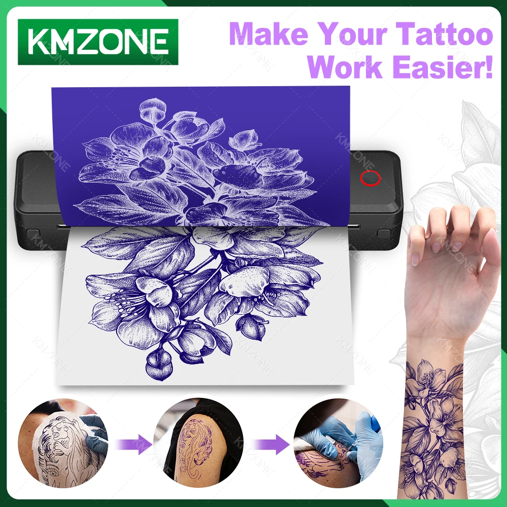 A4 Wireless Portable Tattoo Printer Bluetooth Thermal Mobile A4 Tattoo Stencil Transfer Paper Thermal Copier Maker Machine