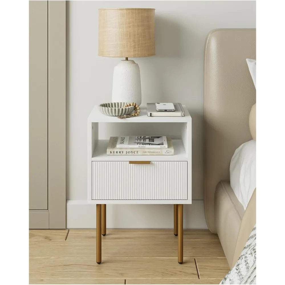 Night Stand,Bedside Furniture,Side Table with Drawer and Shelf for Bedroom,Living Room