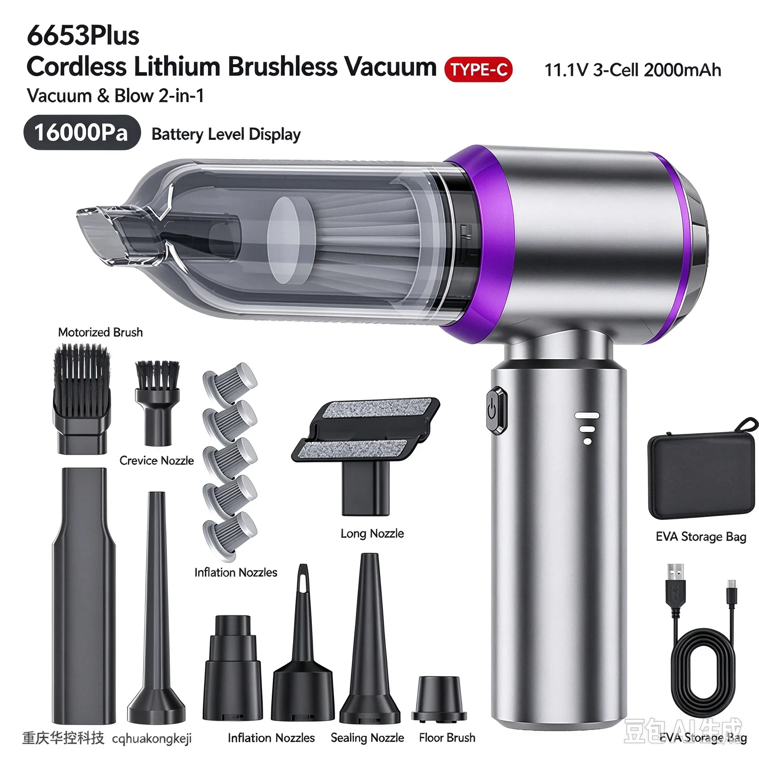 Car Vacuum Cleaner High Power Portable Handheld Wireless Brushless Motor Cleaning Machine Powerful Air Duster for Home Appliance