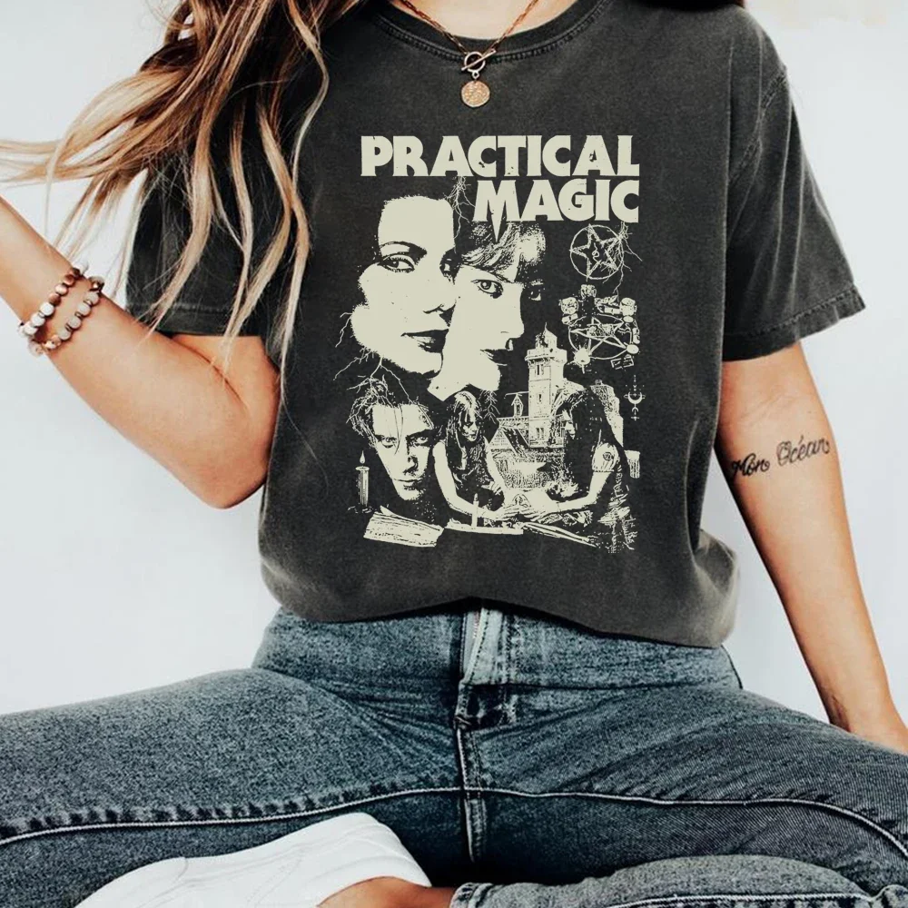 Practical Magic Vintage Graphic T-shirt Witch Tshirt 90's Retro Shirts Halloween Shirt Men Women Short Sleeves Tops Horror Gift