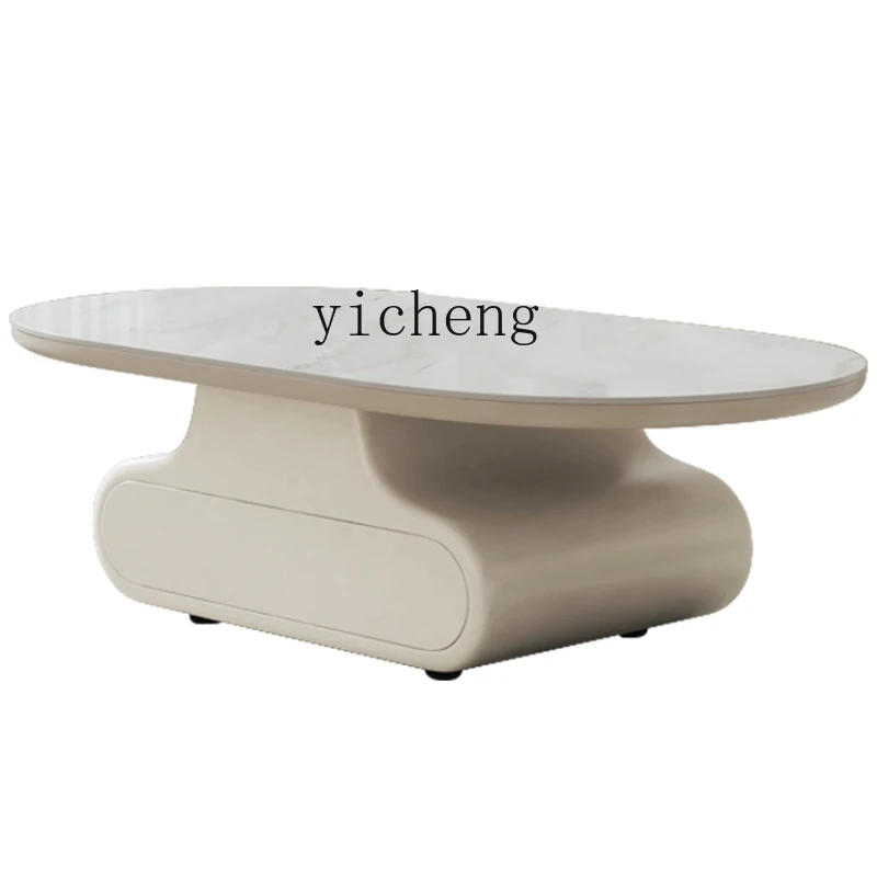 ZK Coffee Table Modern Creative Stone Plate Living Room Internet Celebrity Light Luxury Warm Storage