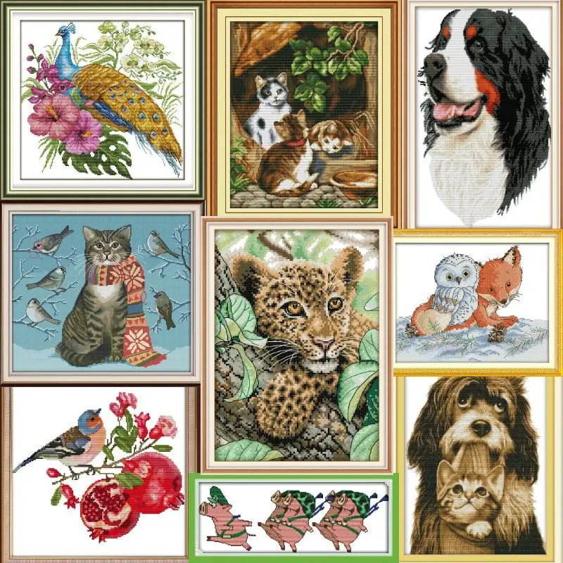 

Животные HH03-Soulgift Набор для вышивки крестом с предварительной печатью Легкий узор Набор для вышивания ткани с штампованной формой Аиды - Простота слежения - рекомендуется