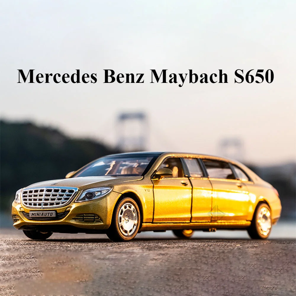 Mercedes Benz Maybach S650, modelo de aleación de Metal fundido a presión, modelo de coche, colección de luz de sonido, juguete para niños, regalos, 1:32