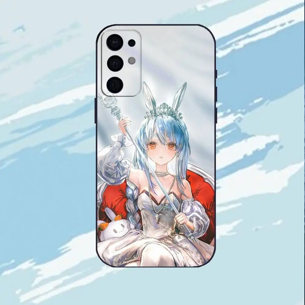 حافظة هاتف U-Usada Pekora لهاتف سامسونج S25، S24، S23، S22، S21، S20، Plus، غلاف أسود ناعم