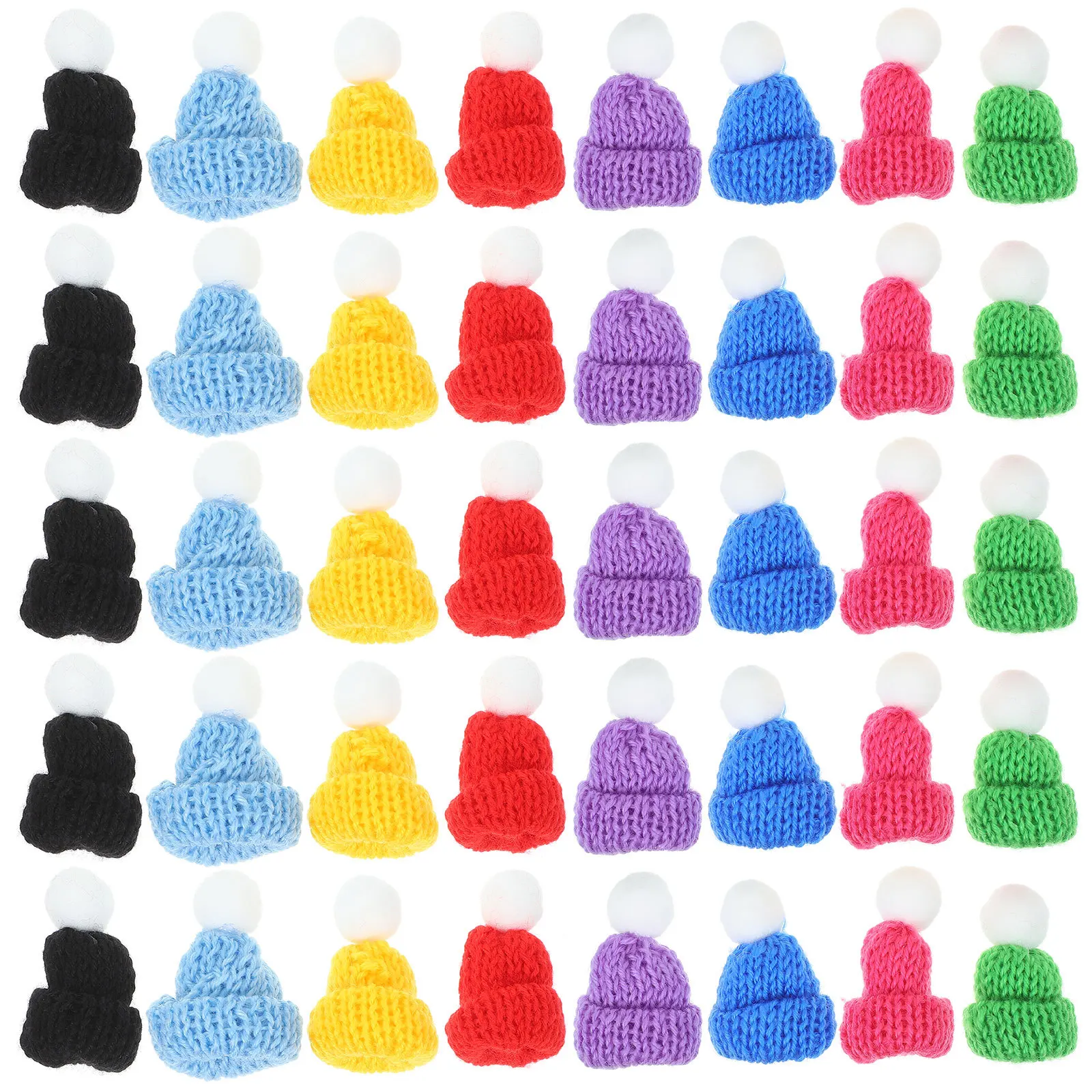 

40Pcs Christmas Hat Accessories Cute Knitted Mini Santa Hats for Party Favors Gift Ideas Christmas Decoration Mini Hat